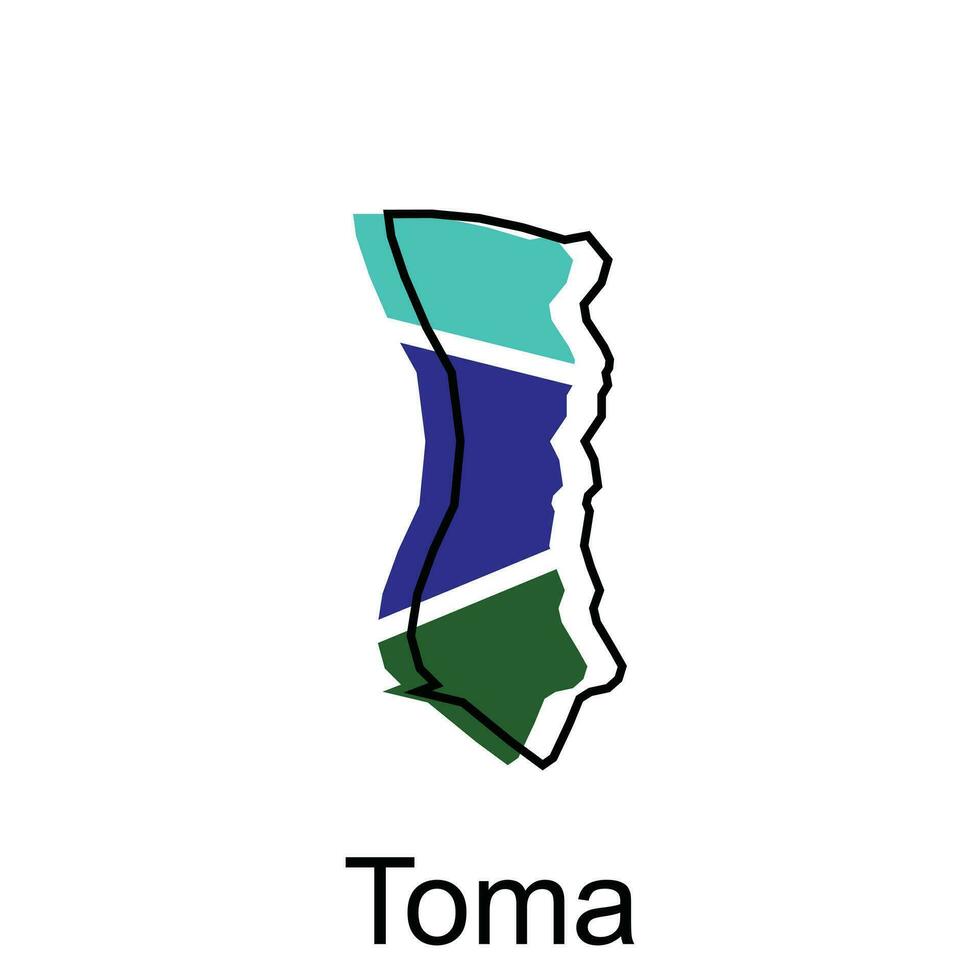 map City of Toma design template, vector symbol, sign, outline illustration.