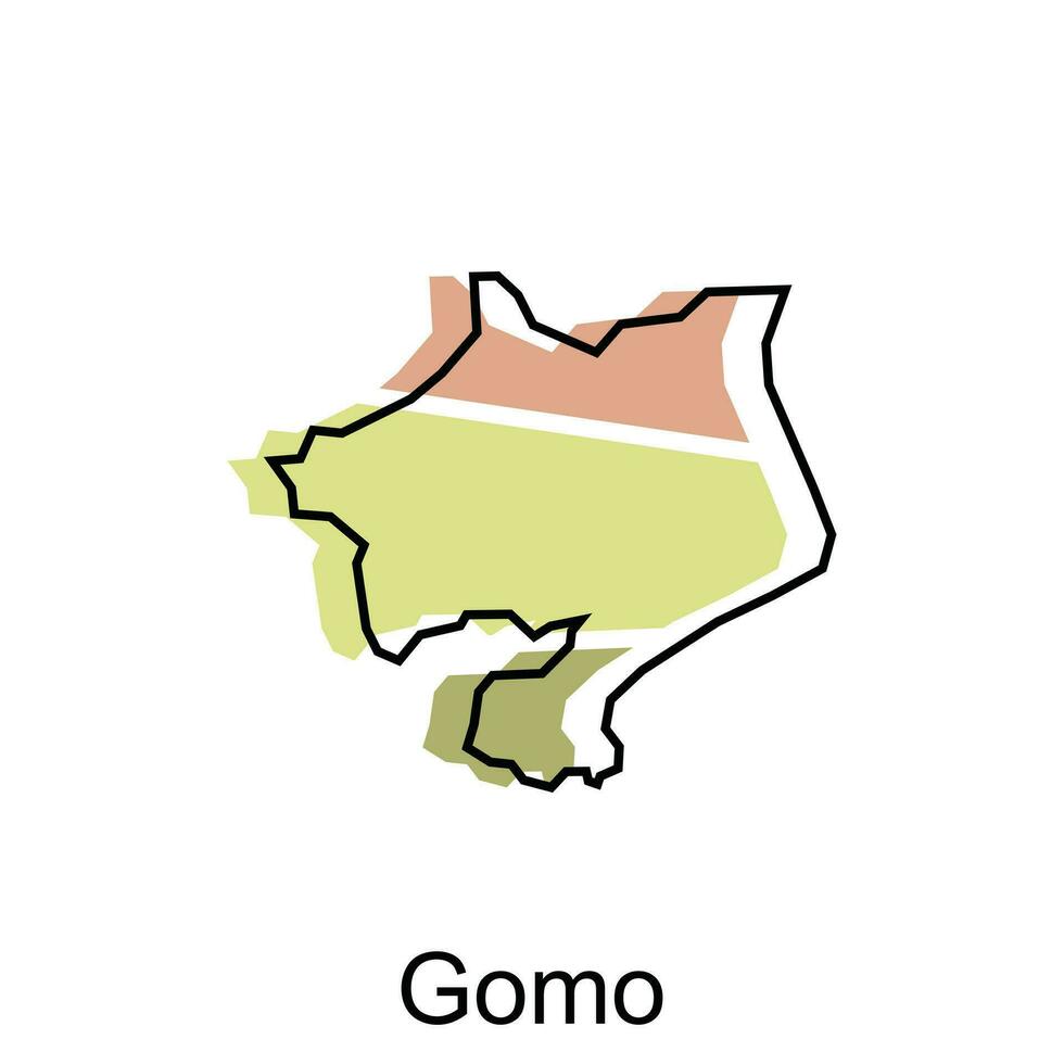 map City of Gomo design template, vector symbol, sign, outline illustration.