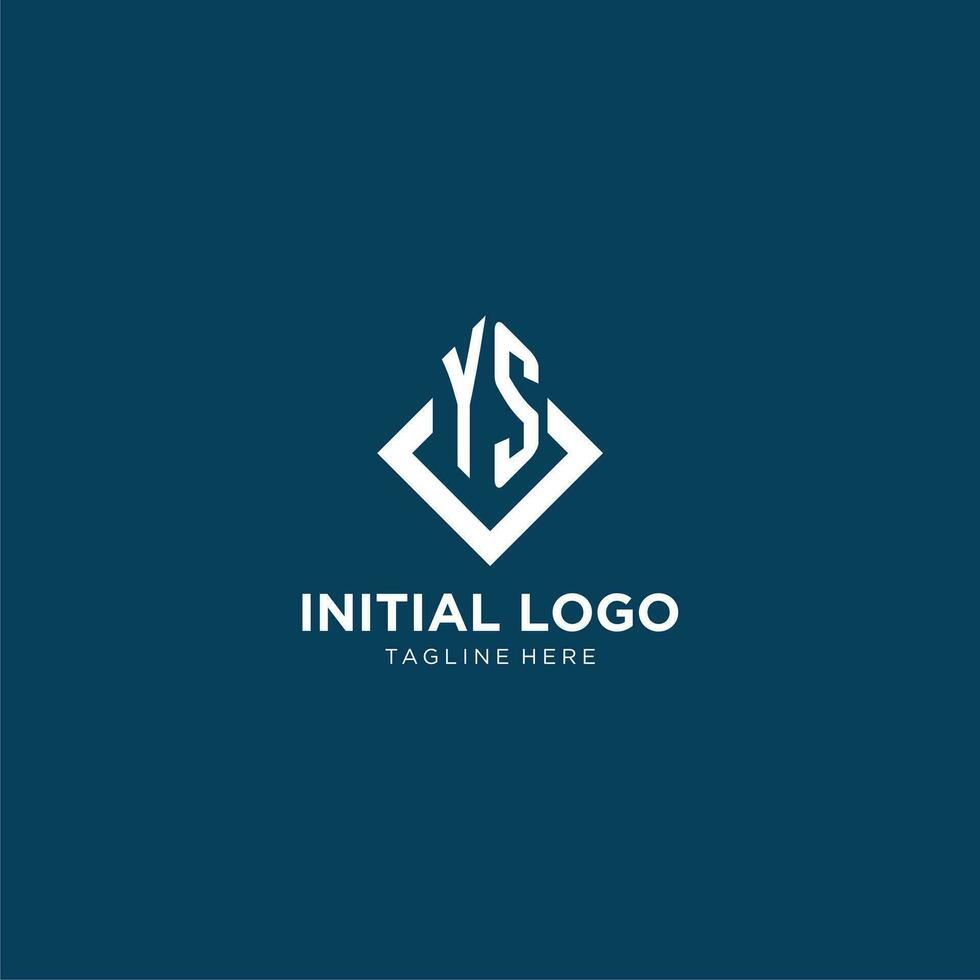 Initial YS logo square rhombus with lines, modern and elegant logo design vector