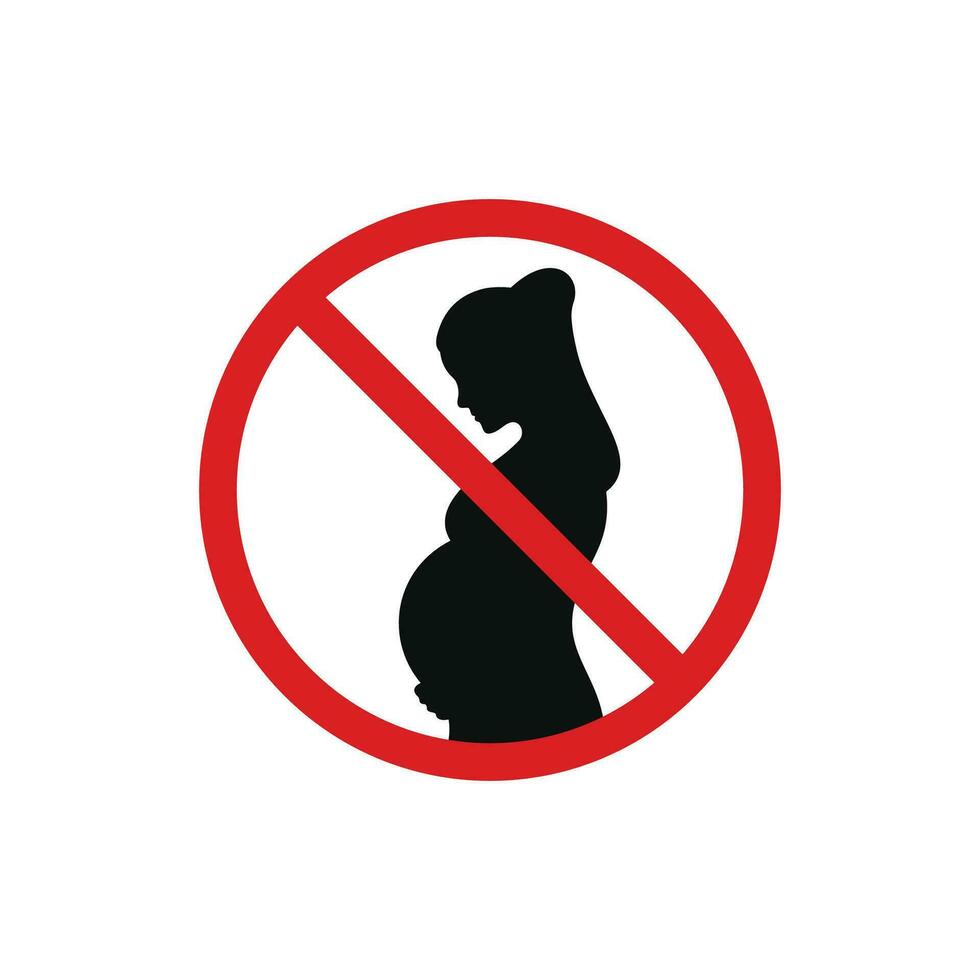 No pregnant women allowed icon sign symbol isolated on white background vector