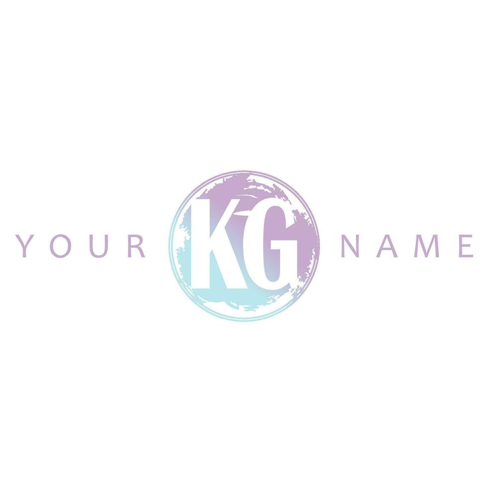 KG Initial Logo Watercolor Vector Design