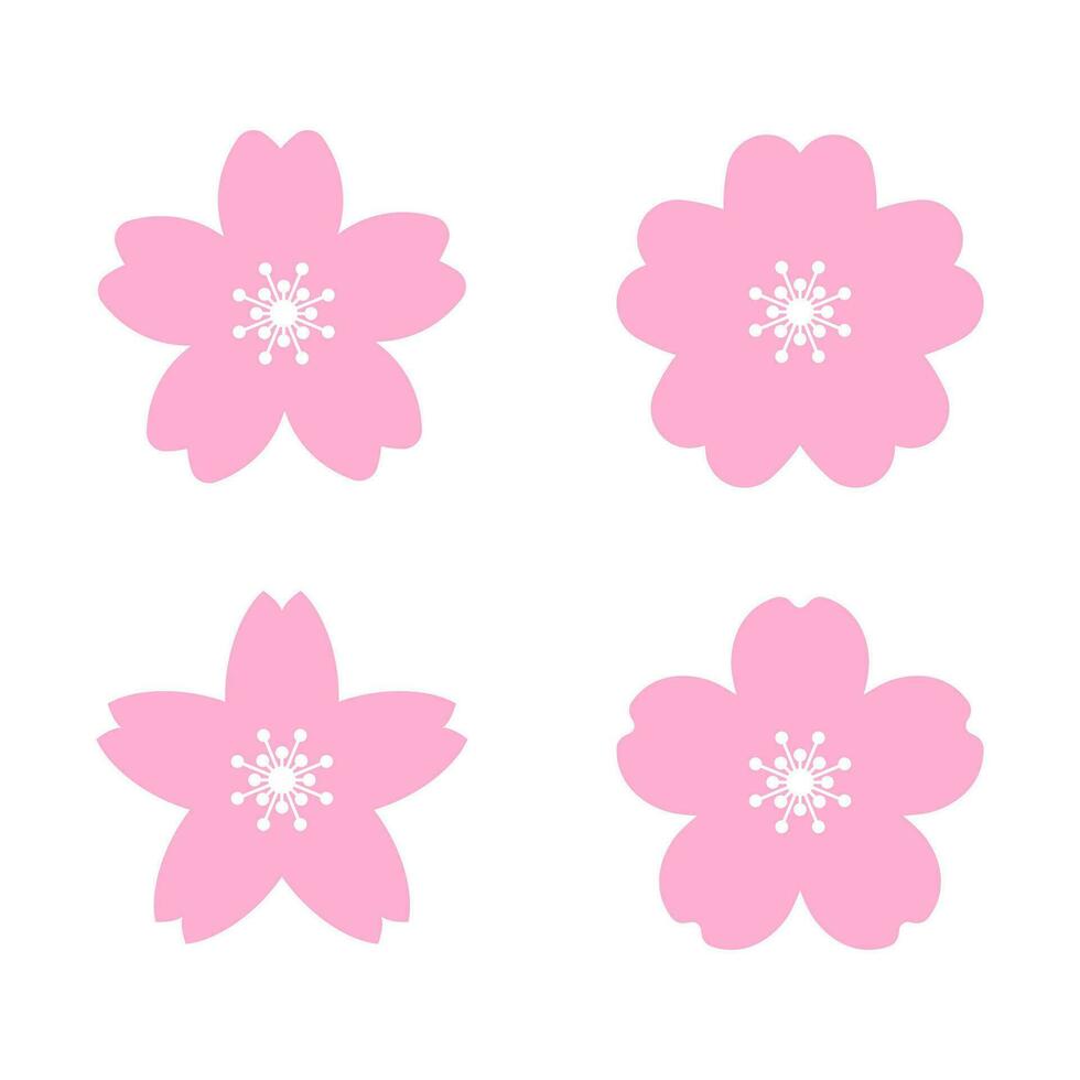 Cherry blossom flower simple vector