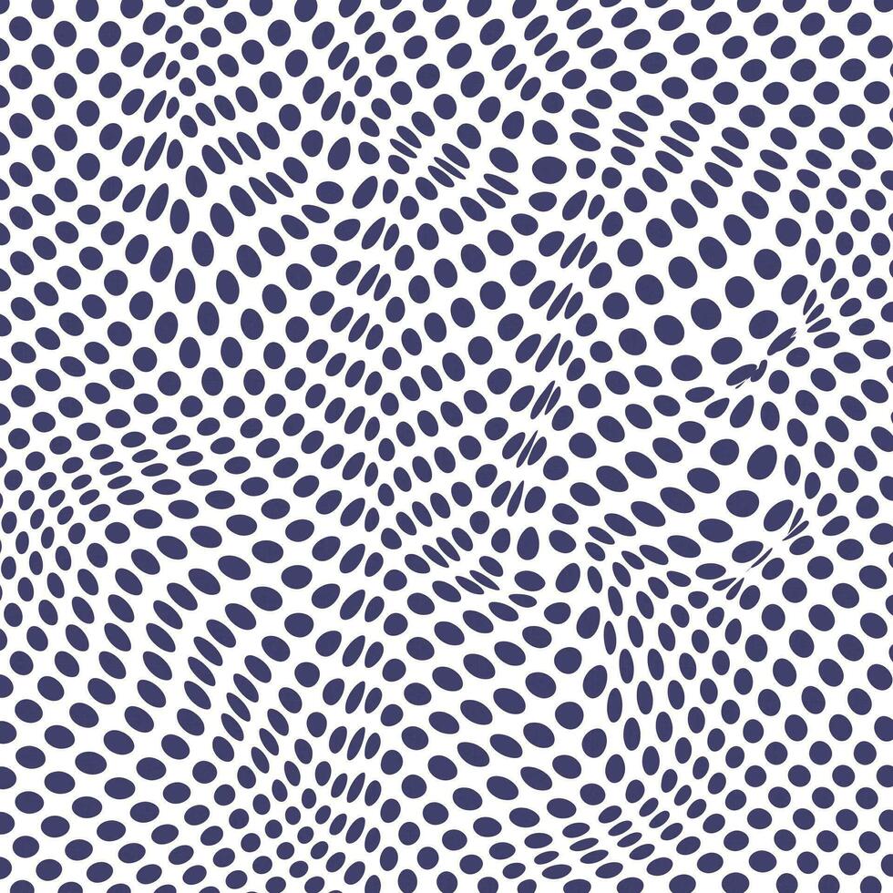 modern simple abstract wavy blue color small polka dot circle distort pattern on white color background vector