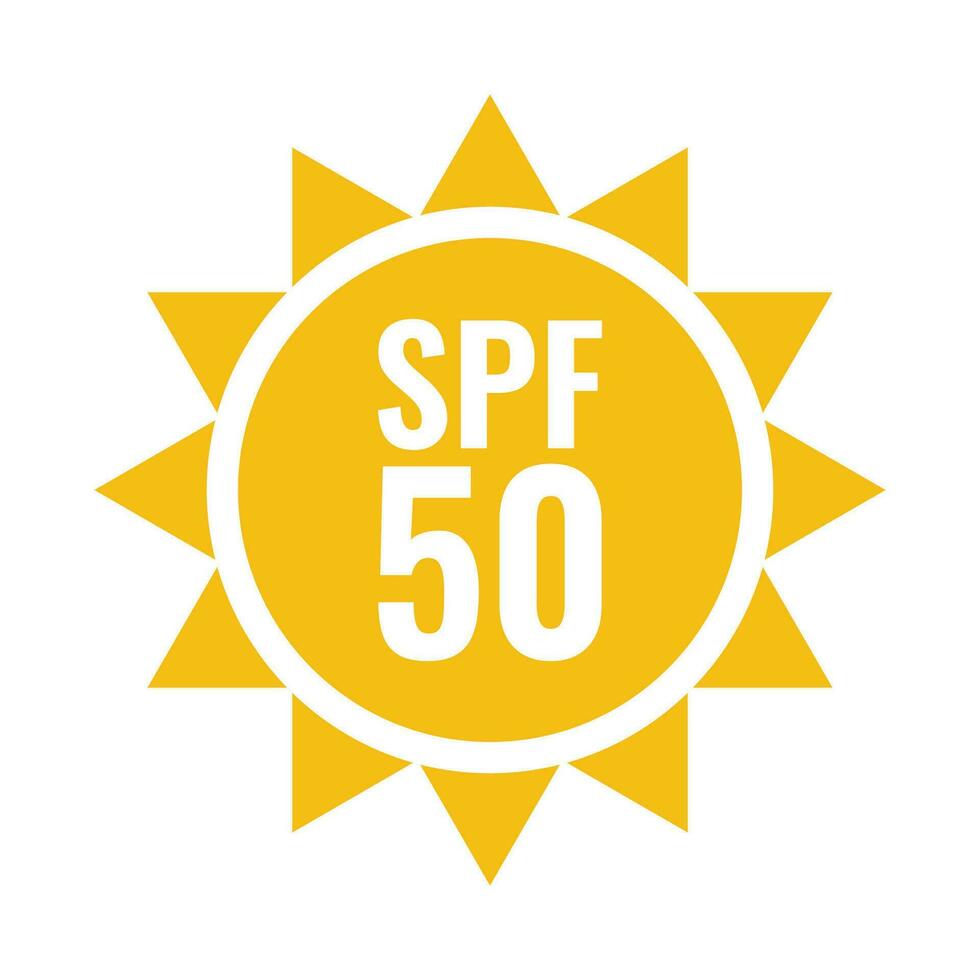 spf 50 icono. uv proteccion. vector