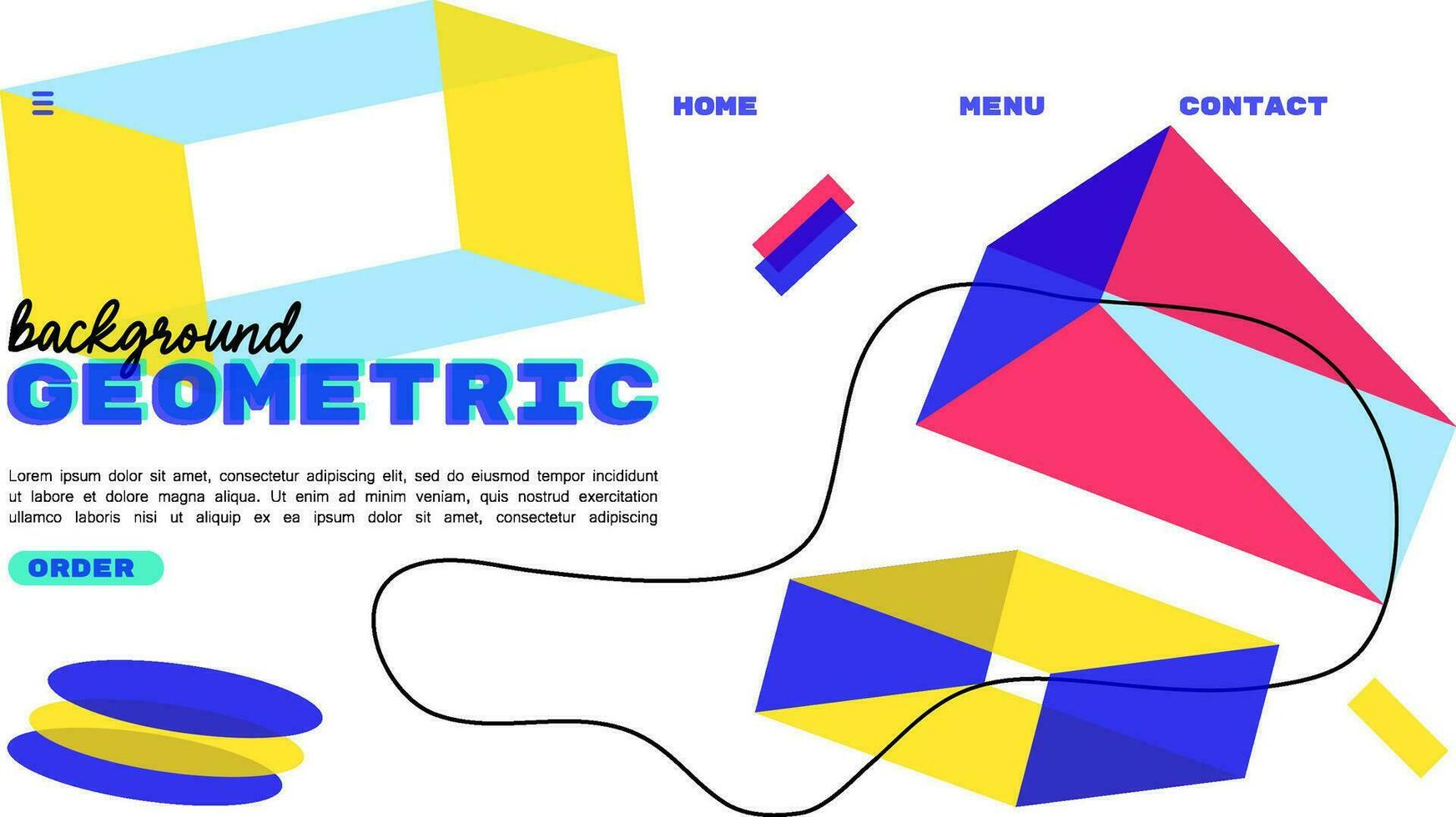 Background 3d geometric abstract riso effect web template design. vector illustration. mobile application