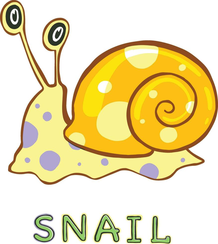 design Cute Snail. small  for stock. Vector illustration