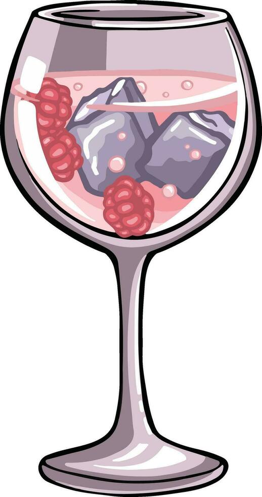 vaso de champán alcohol con burbujas, espumoso vino ilustración vector