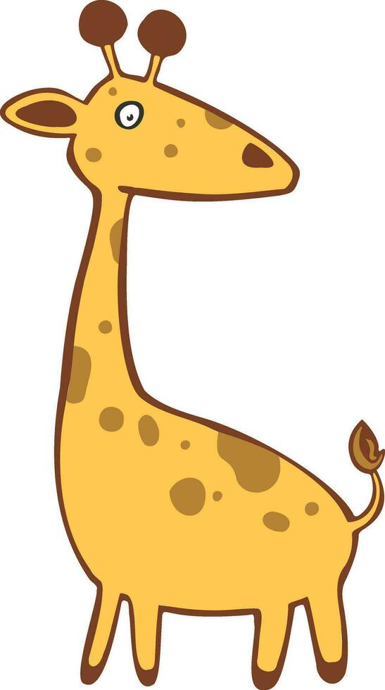 Cute cartoon trendy design little giraffe with closed eyes. vector