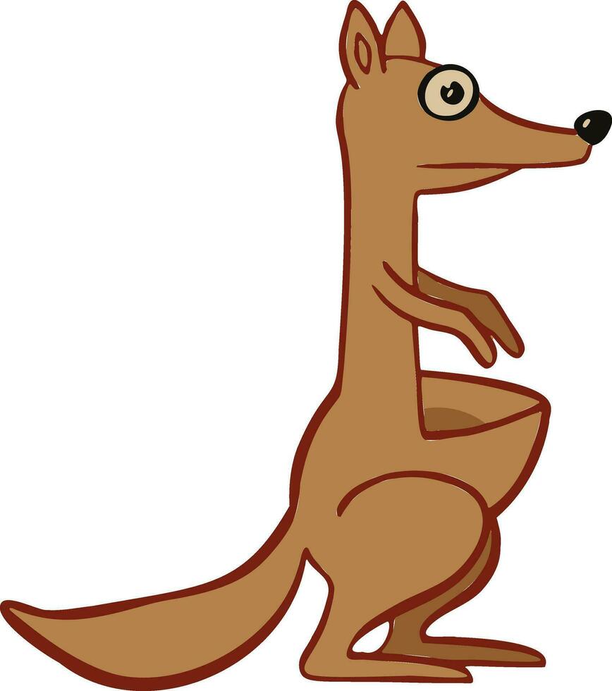 Kangaroo illustration isolated on white background. Australian animal portrait. vector