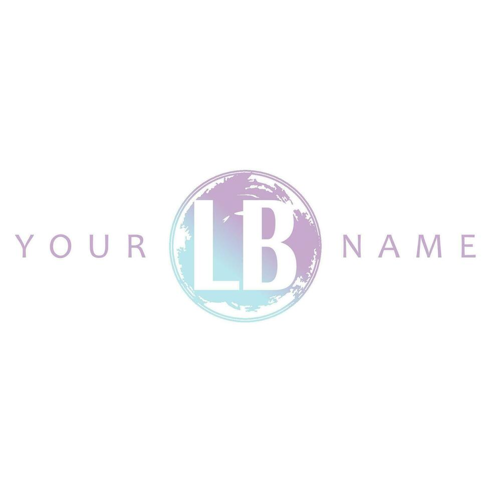LB Initial Logo Watercolor Vector Design