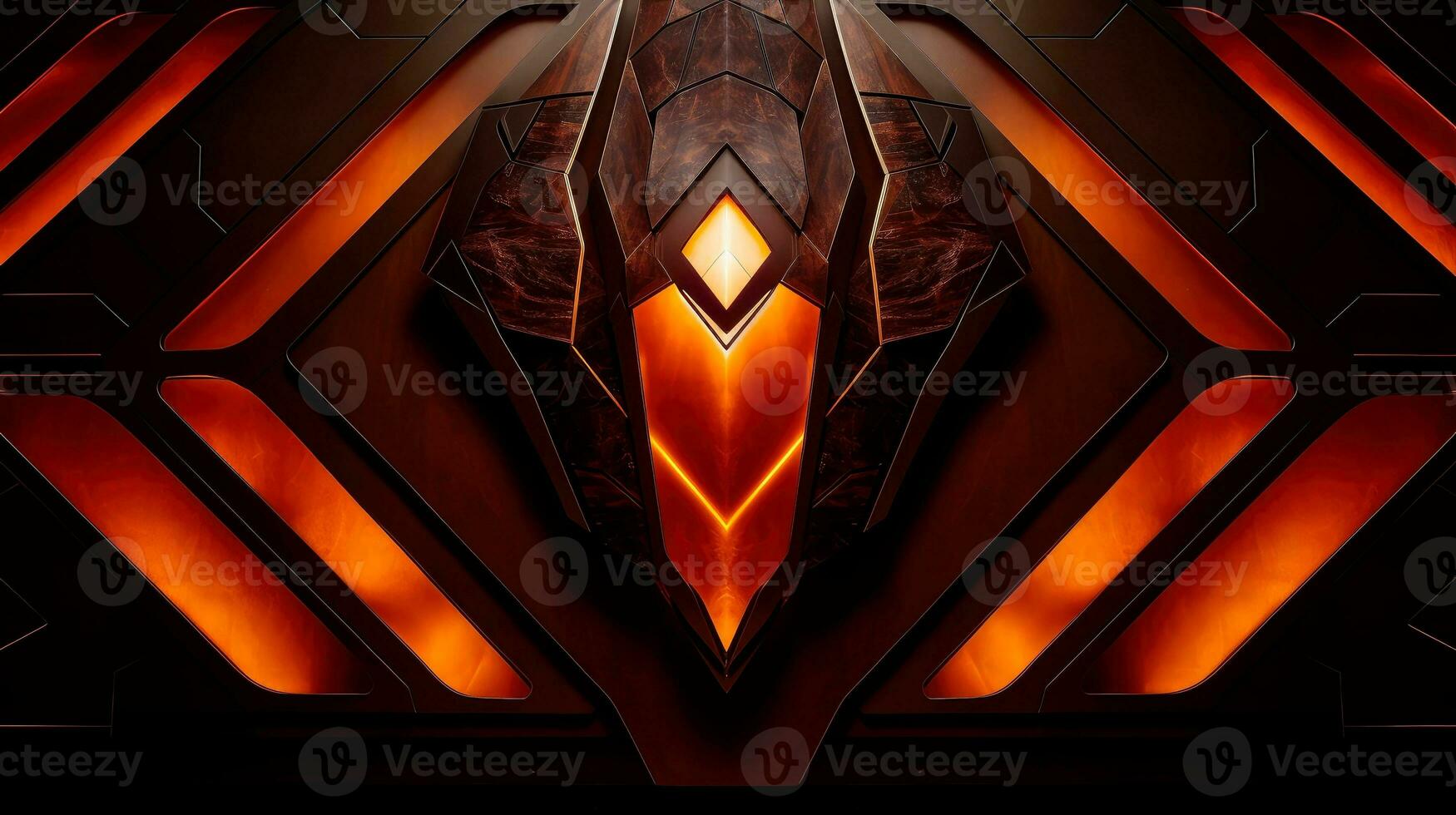 Wood marquetry wall parquet, abstract pattern background, Generative AI illustration photo