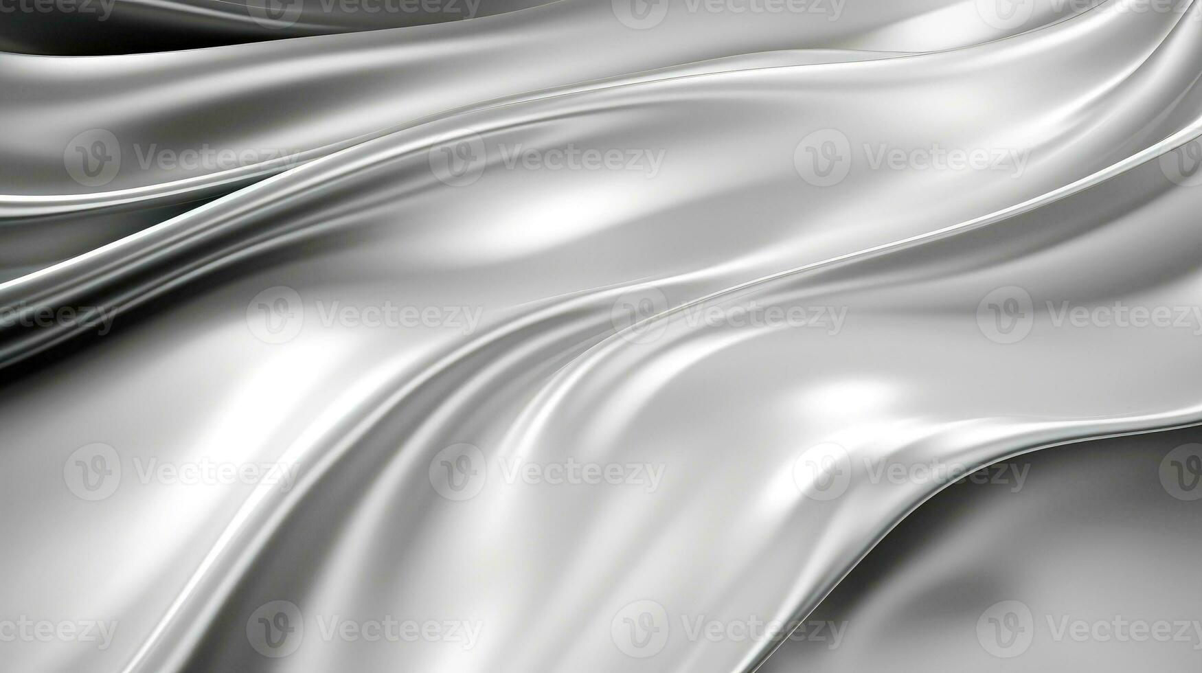 Close up of silver silk background, Abstract white cloth fabric wave, Generative AI illustration photo