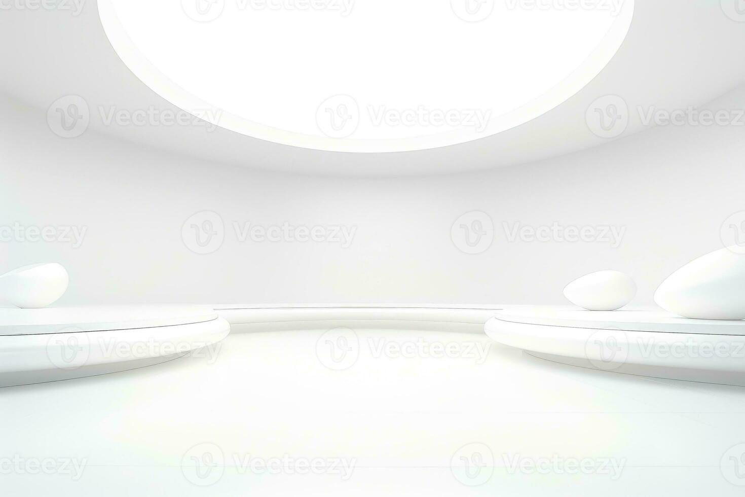 Abstract futuristic architecture background, Minimal technology white backdrop, Generative AI illustration photo