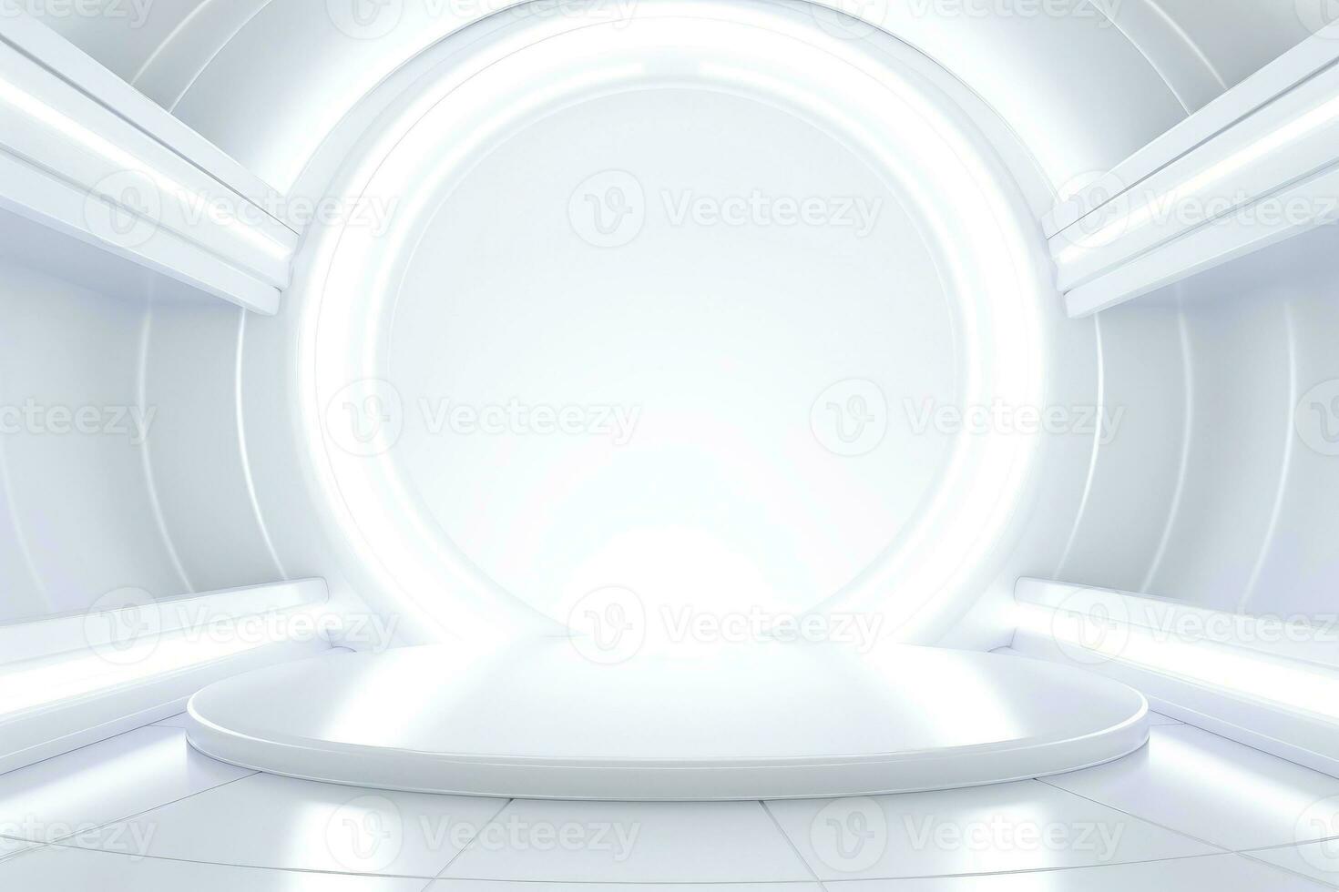 Abstract futuristic architecture background, Minimal technology white backdrop, Generative AI illustration photo