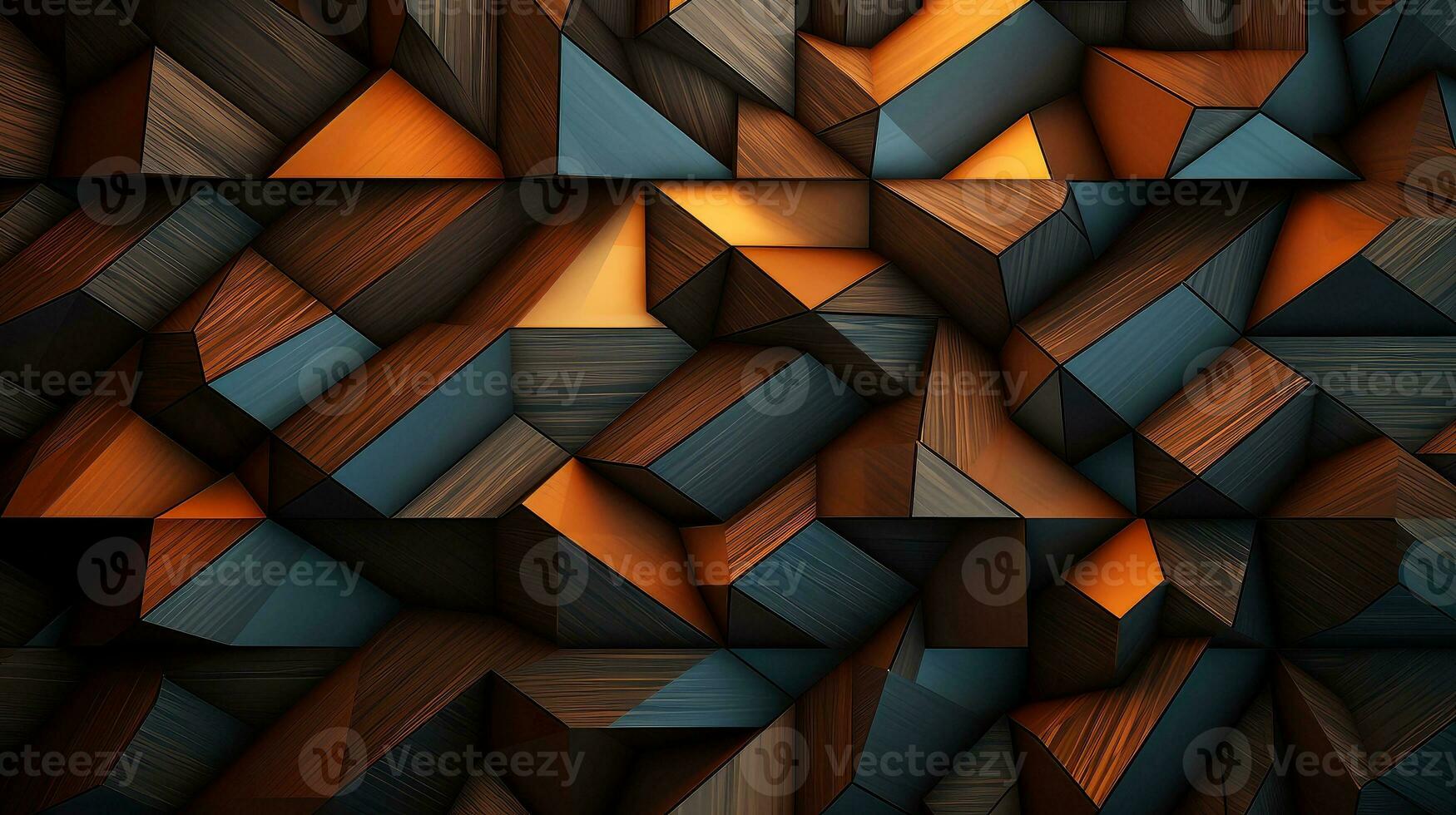 Wood marquetry wall parquet, abstract pattern background, Generative AI illustration photo