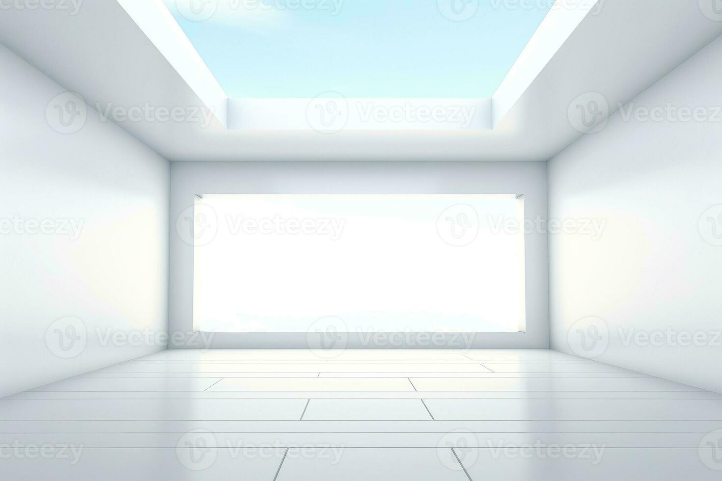 Abstract futuristic architecture background, Minimal technology white backdrop, Generative AI illustration photo