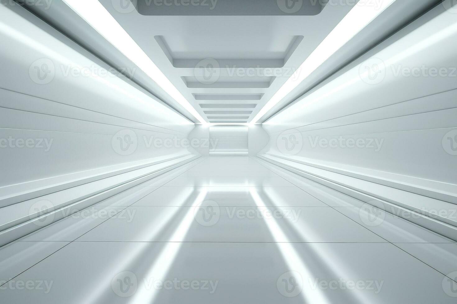 Abstract futuristic architecture background, Minimal technology white backdrop, Generative AI illustration photo