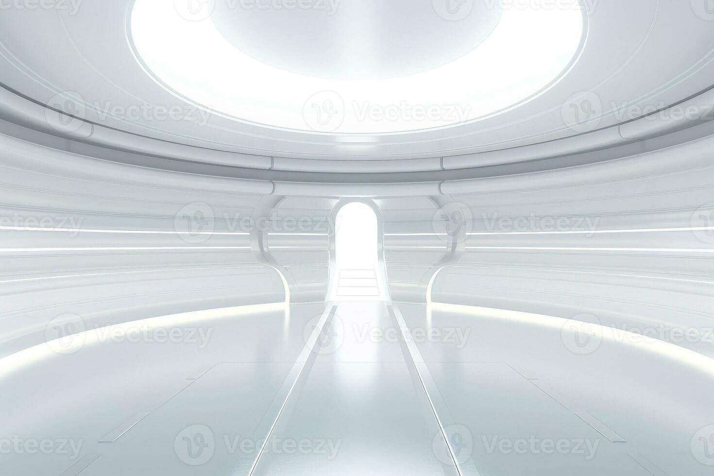 Abstract futuristic architecture background, Minimal technology white backdrop, Generative AI illustration photo