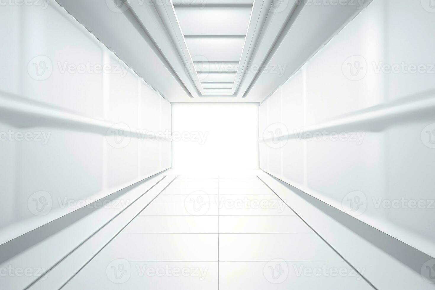 Abstract futuristic architecture background, Minimal technology white backdrop, Generative AI illustration photo