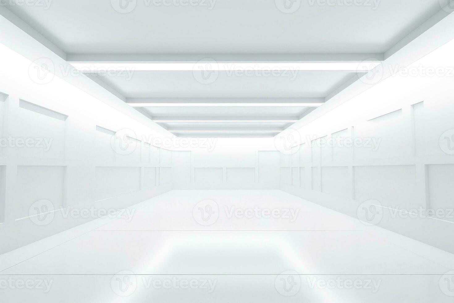 Abstract futuristic architecture background, Minimal technology white backdrop, Generative AI illustration photo