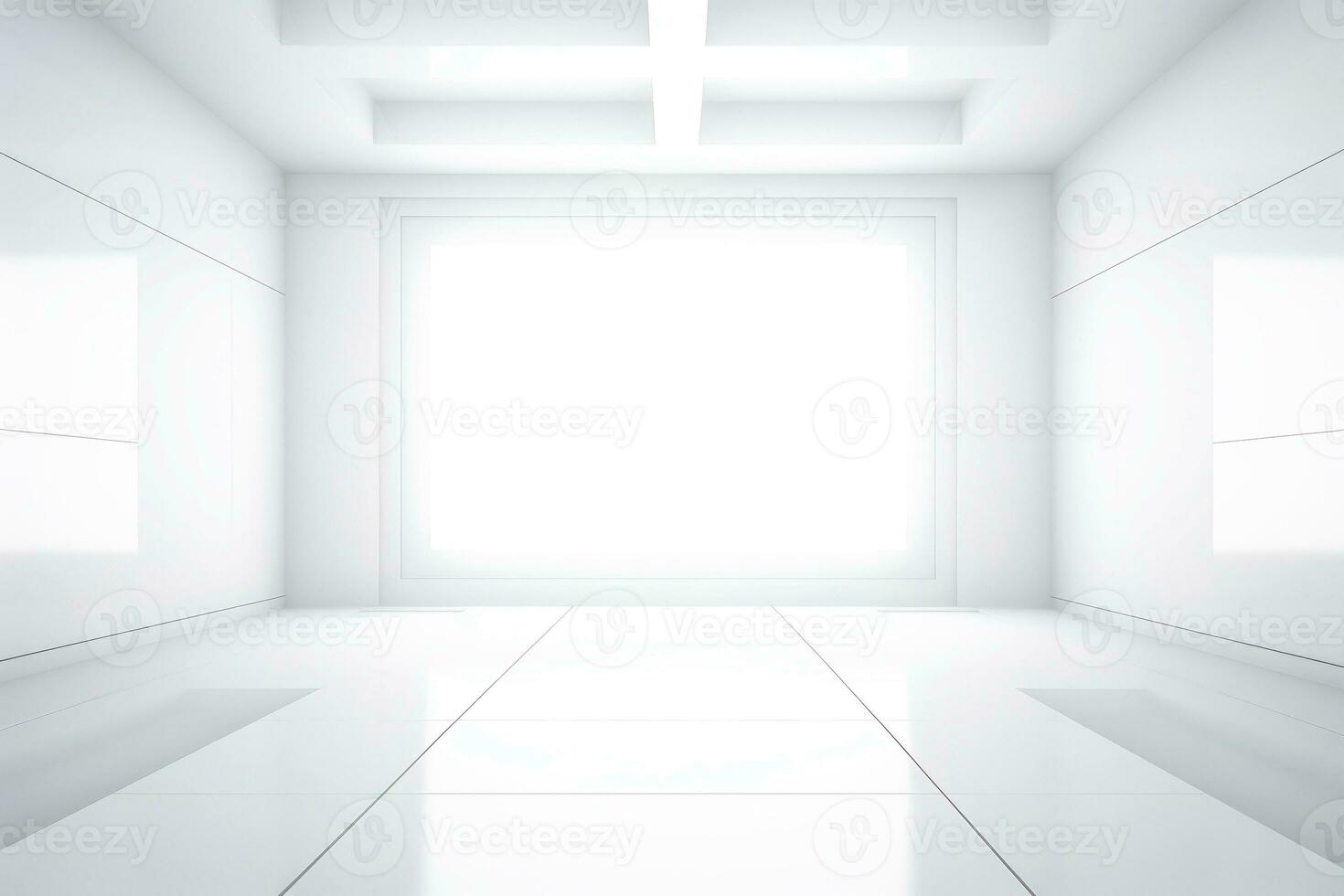 Abstract futuristic architecture background, Minimal technology white backdrop, Generative AI illustration photo