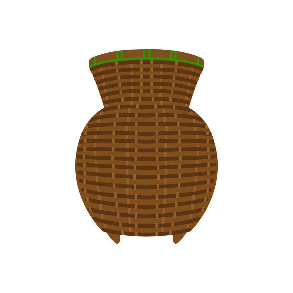 bamboo container for caught fish vector
