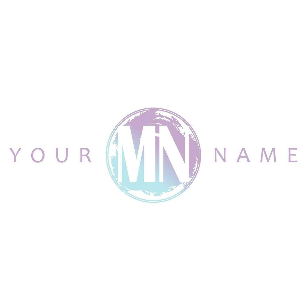 MN Initial Logo Watercolor Vector Design