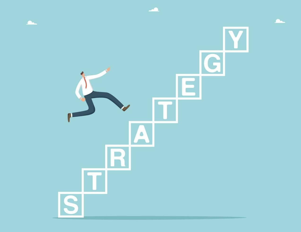 Man runs through the steps of strategy vector