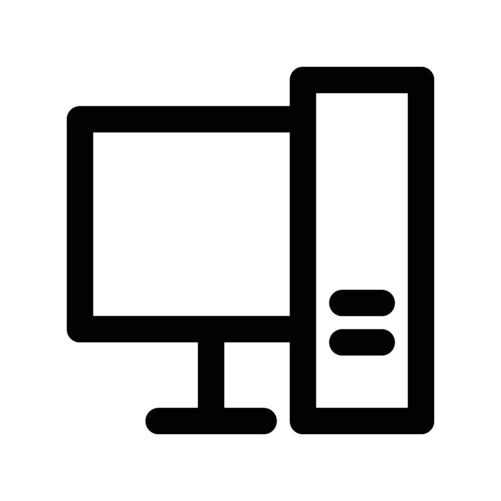 Computer icon vector. Black and white computer icon. Computer icon vector. 33081881 Vector Art