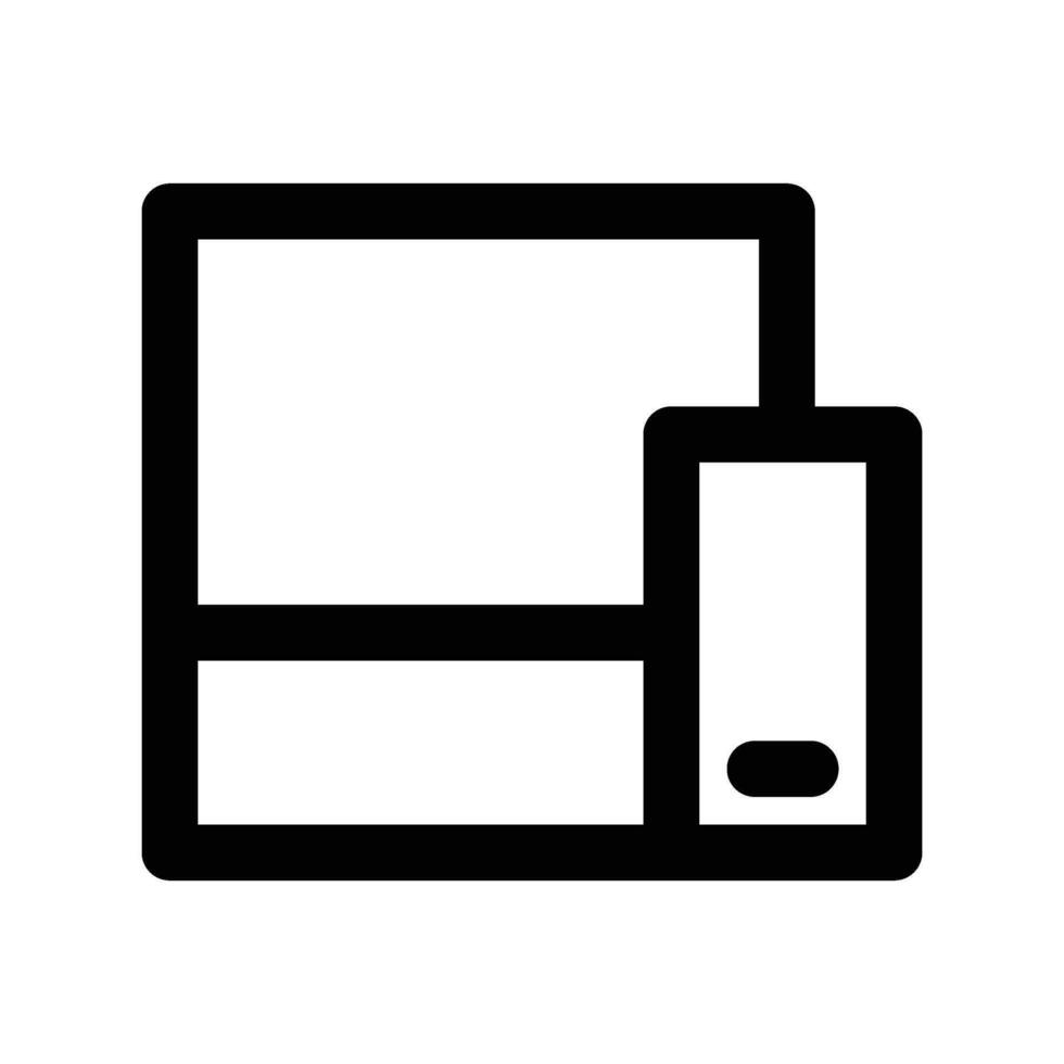 Tablet and Smarphone icon vector. Black and white illustration. Solid linear icon. vector
