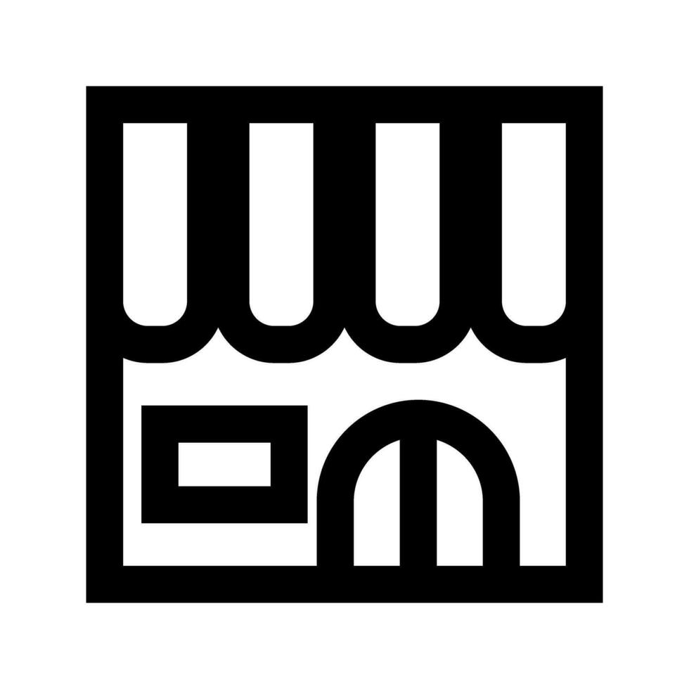 Store icon vector. Black and white store icon isolated on white background. vector