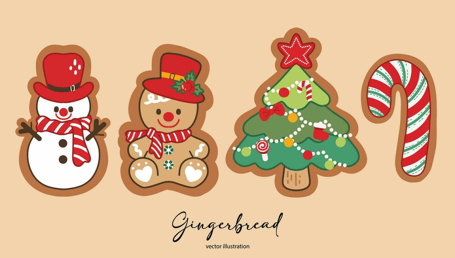 Gingerbread Cookies Set Vector