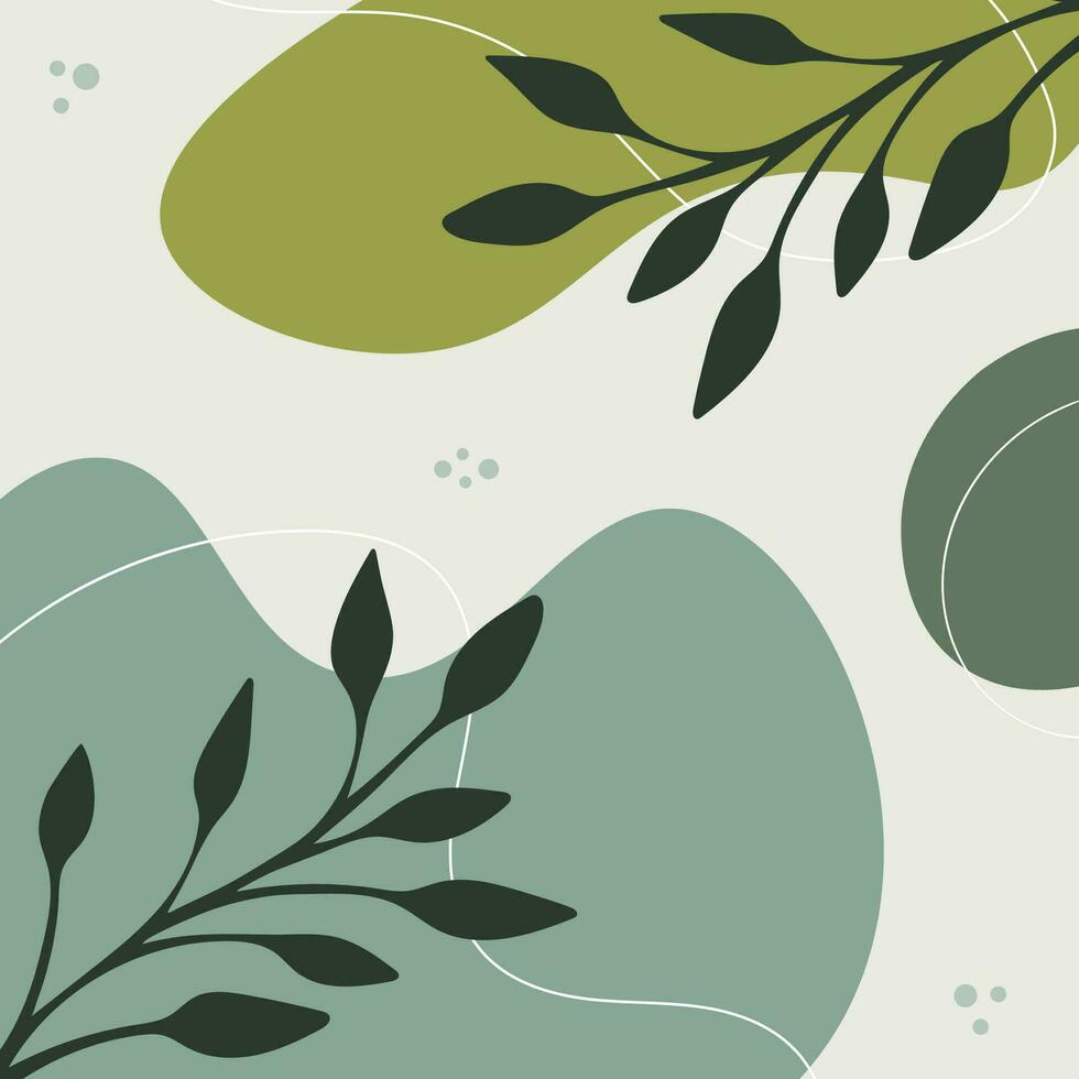 Abstract background of branches and green spots vector