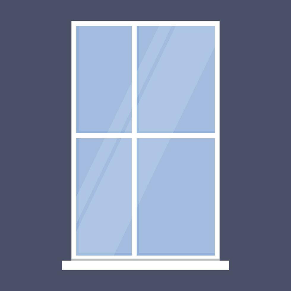 window with a white frame vector