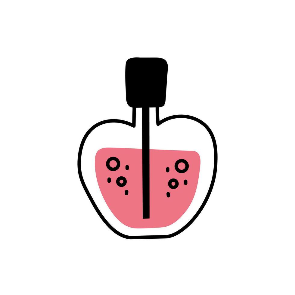 Pink perfume in a bottle vector