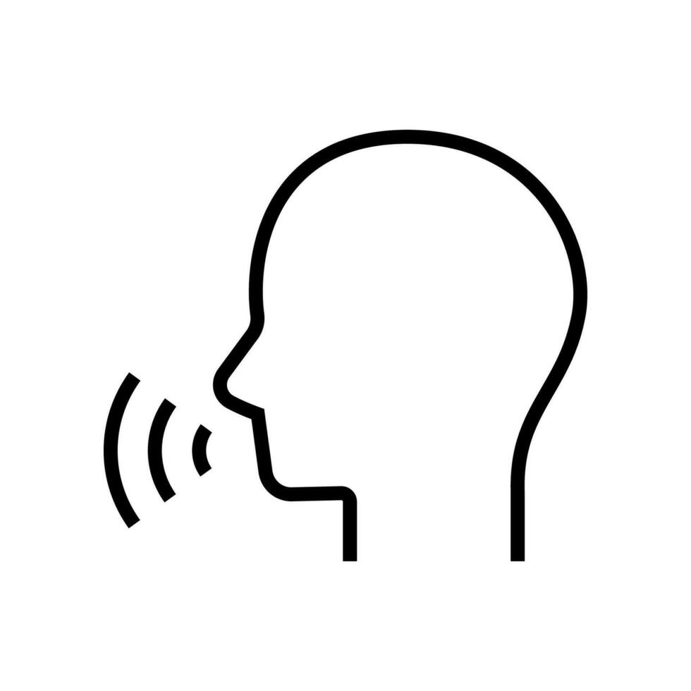 Human speaking line icon vector isolated on white background.
