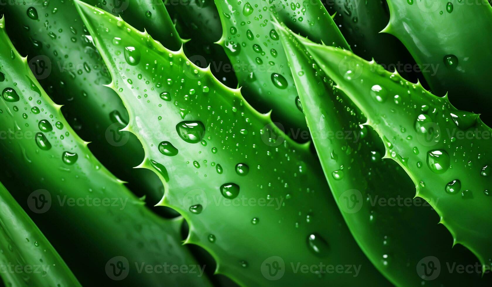 Detail of the aloe vera plant, cultivated for agricultural and medicinal uses. AI generated photo