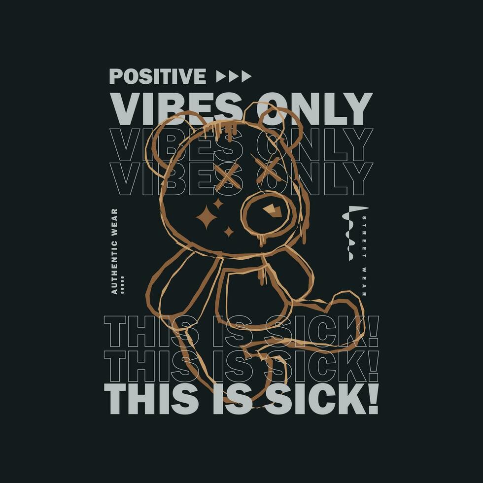 Positive vibes only typography slogan for print t shirt design vector