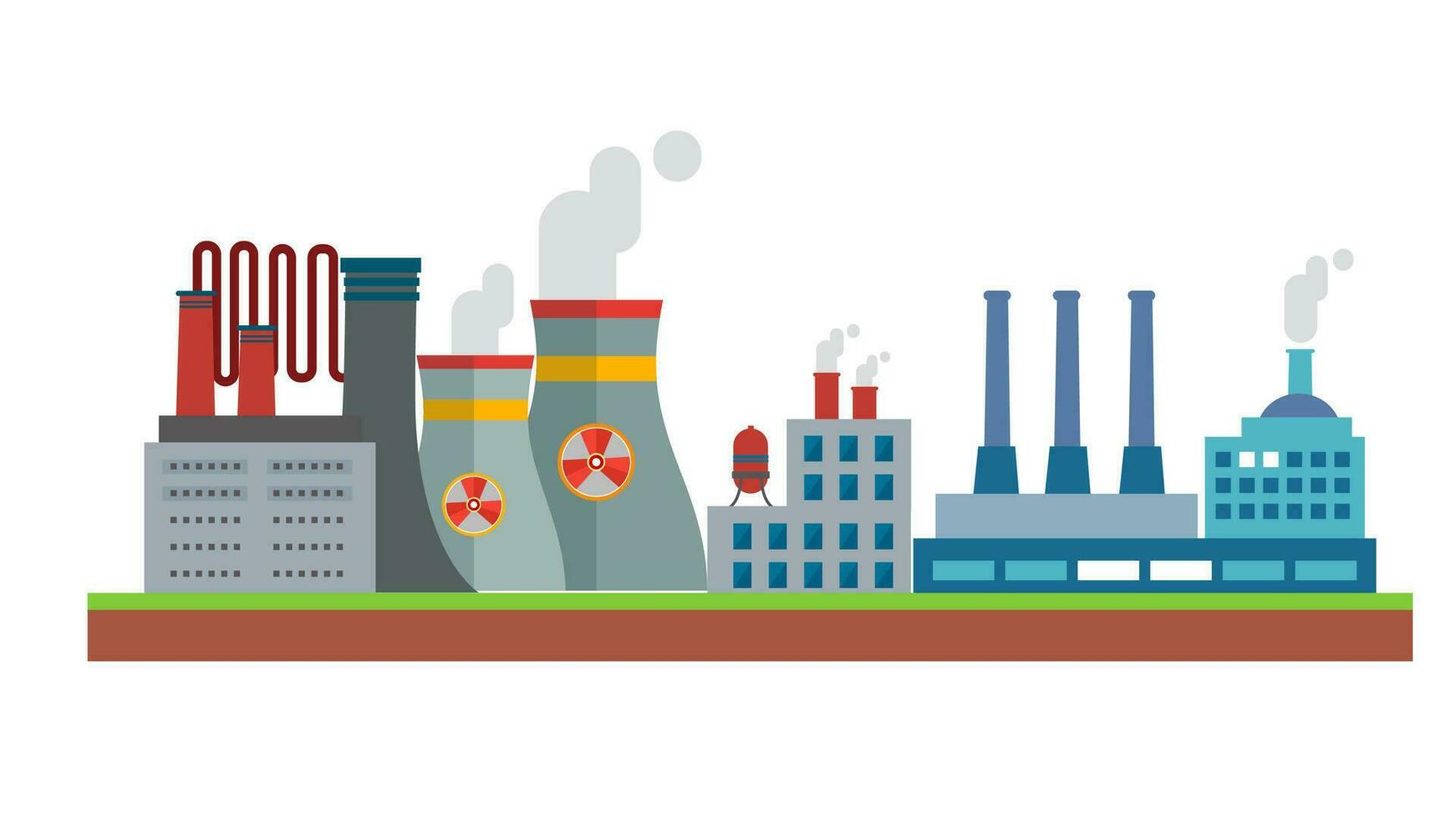 Icon vector of nuclear reactor factory