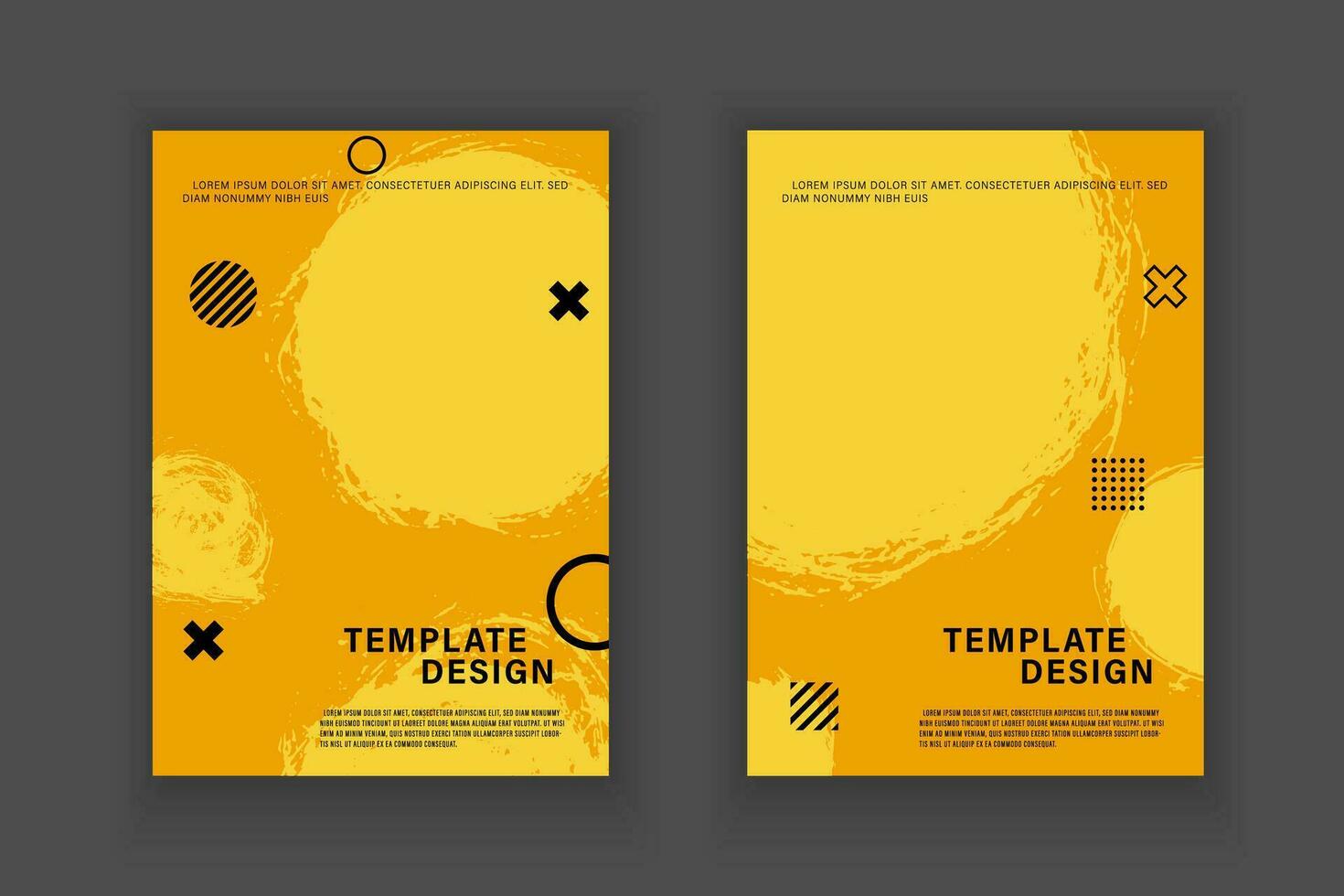 Vector yellow grunge banner template, Flyer template. Abstract background.