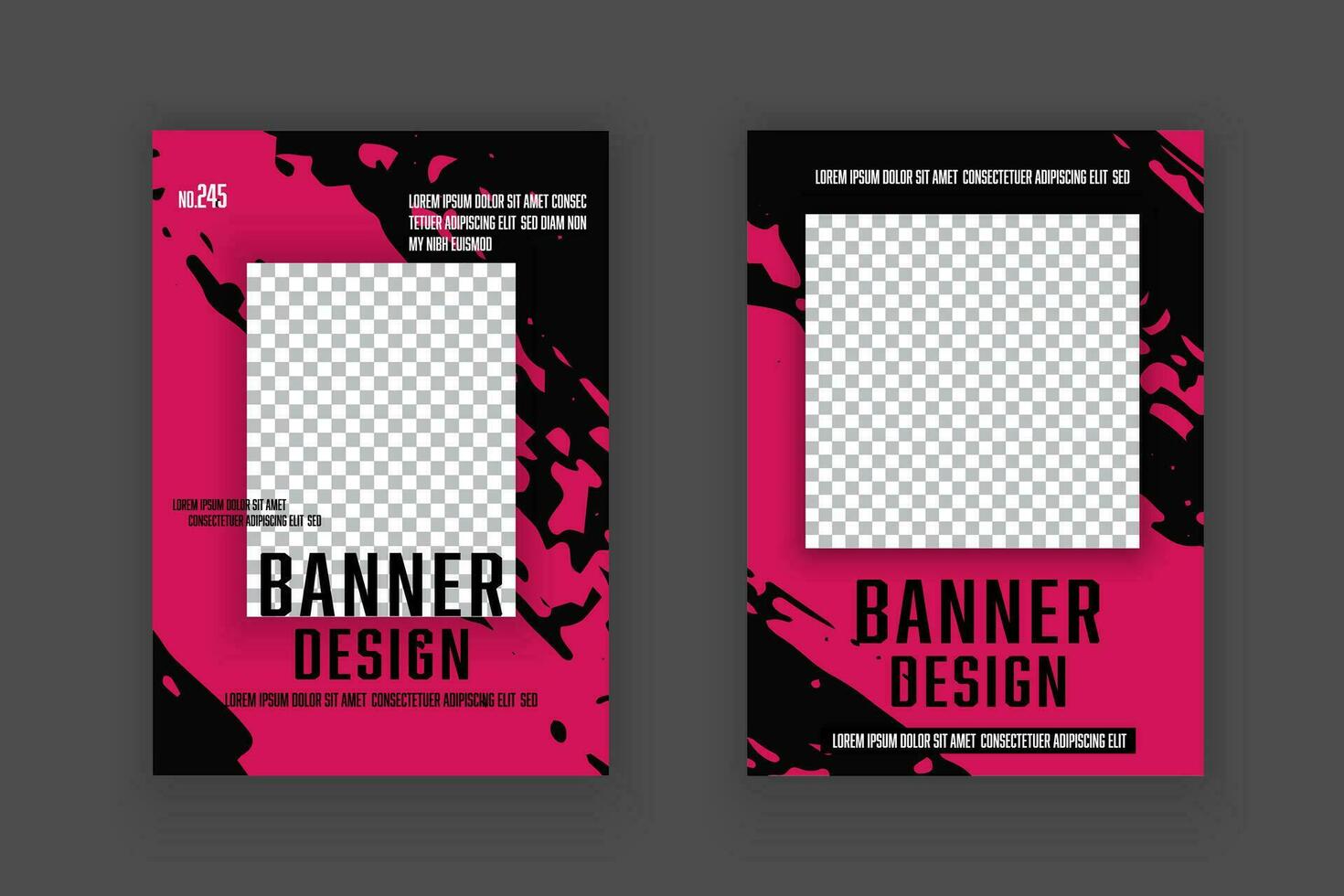 Vector flyer template for digital business marketing. Grunge brush banner template.