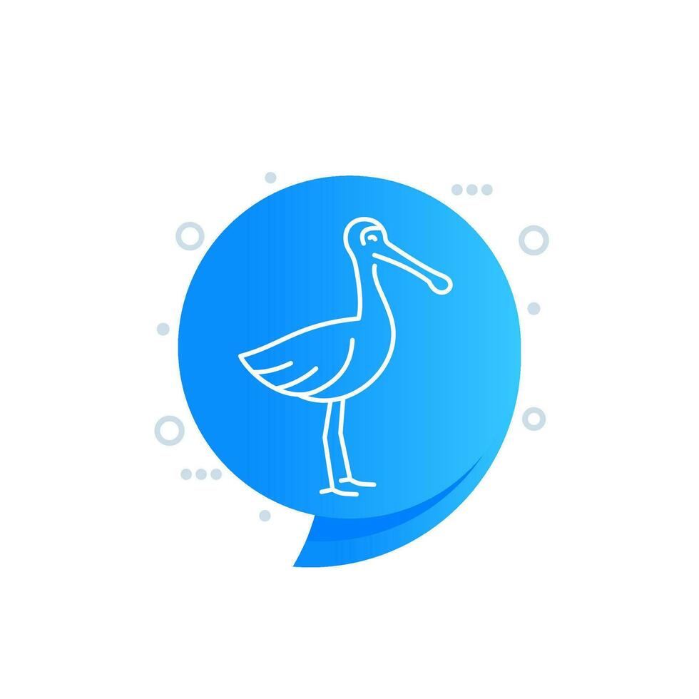 spoonbill line icon, vector art