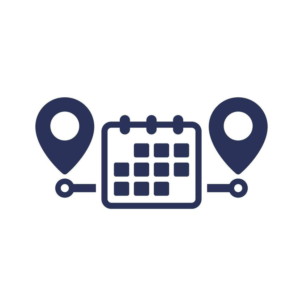 delivery schedule, calendar icon on white vector