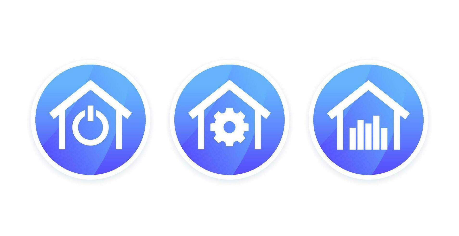 Smart home vector icons with a house