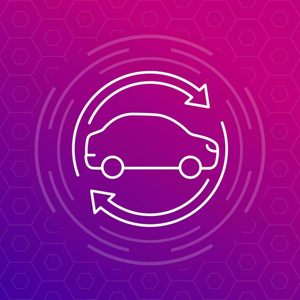 carsharing, rental service icon, line design vector