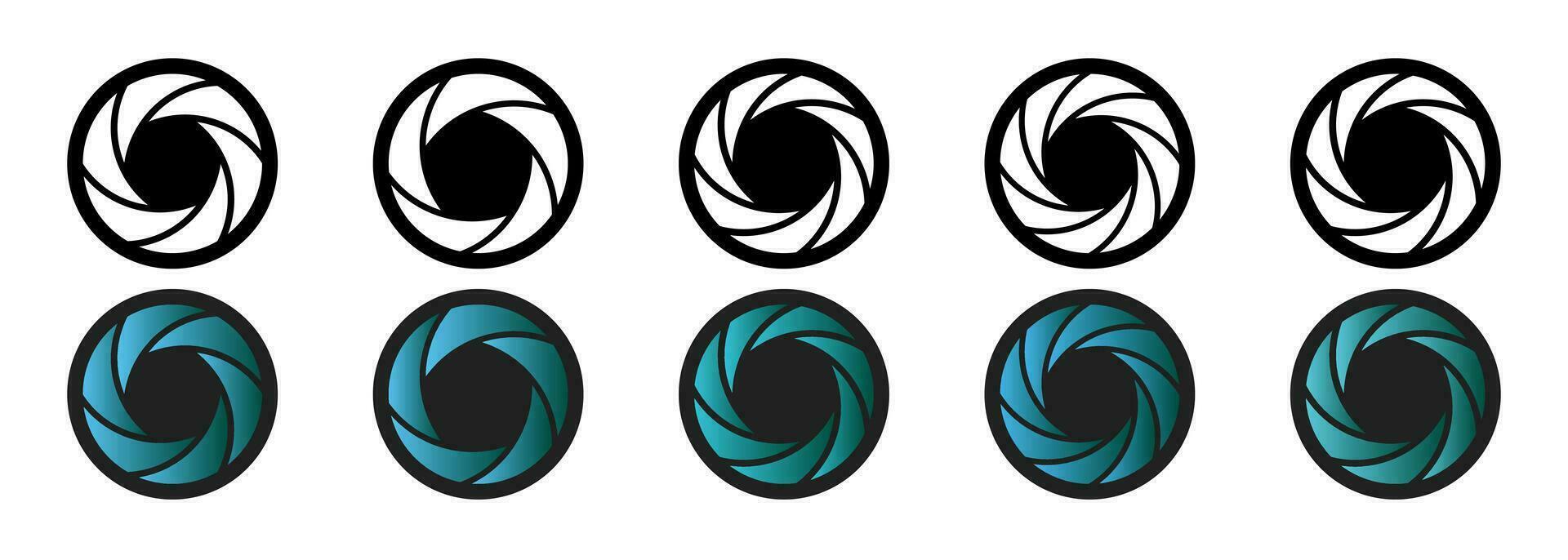 Camera icon set. Simple abstract simple design symbol of photographic industry camera, film vector