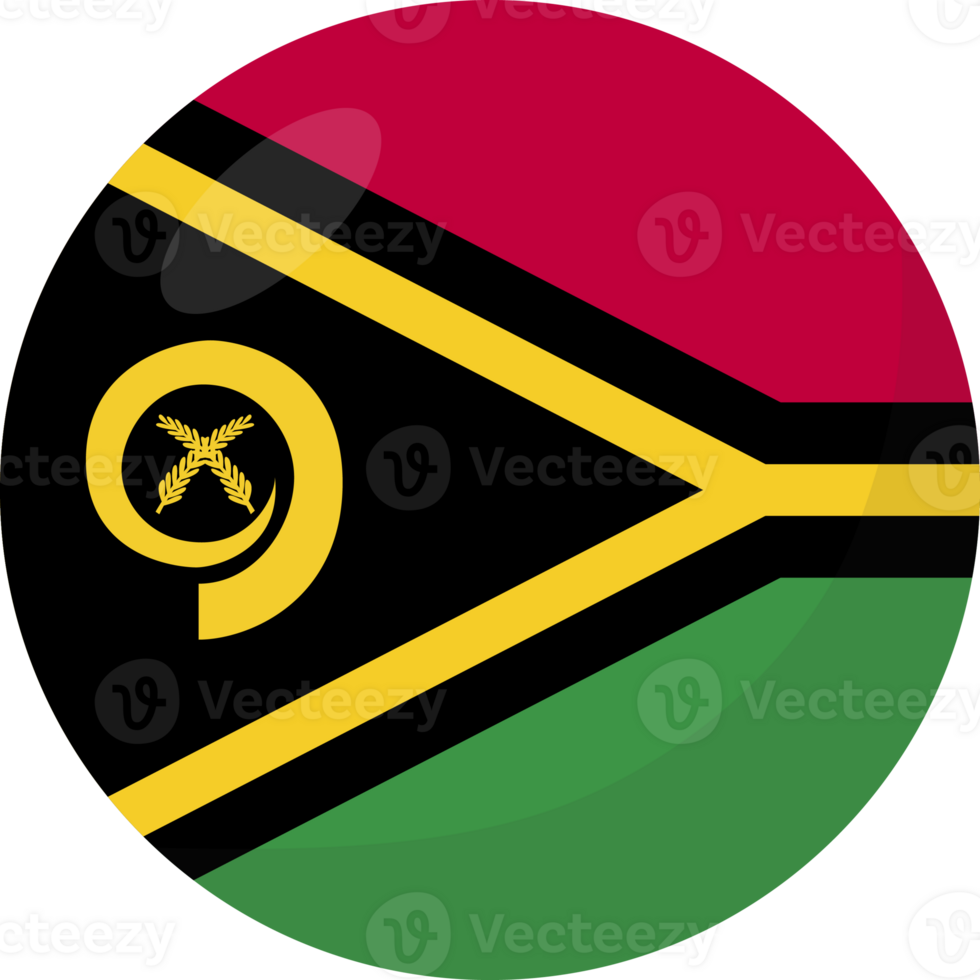 Vanuatu flag circle 3D cartoon style. png