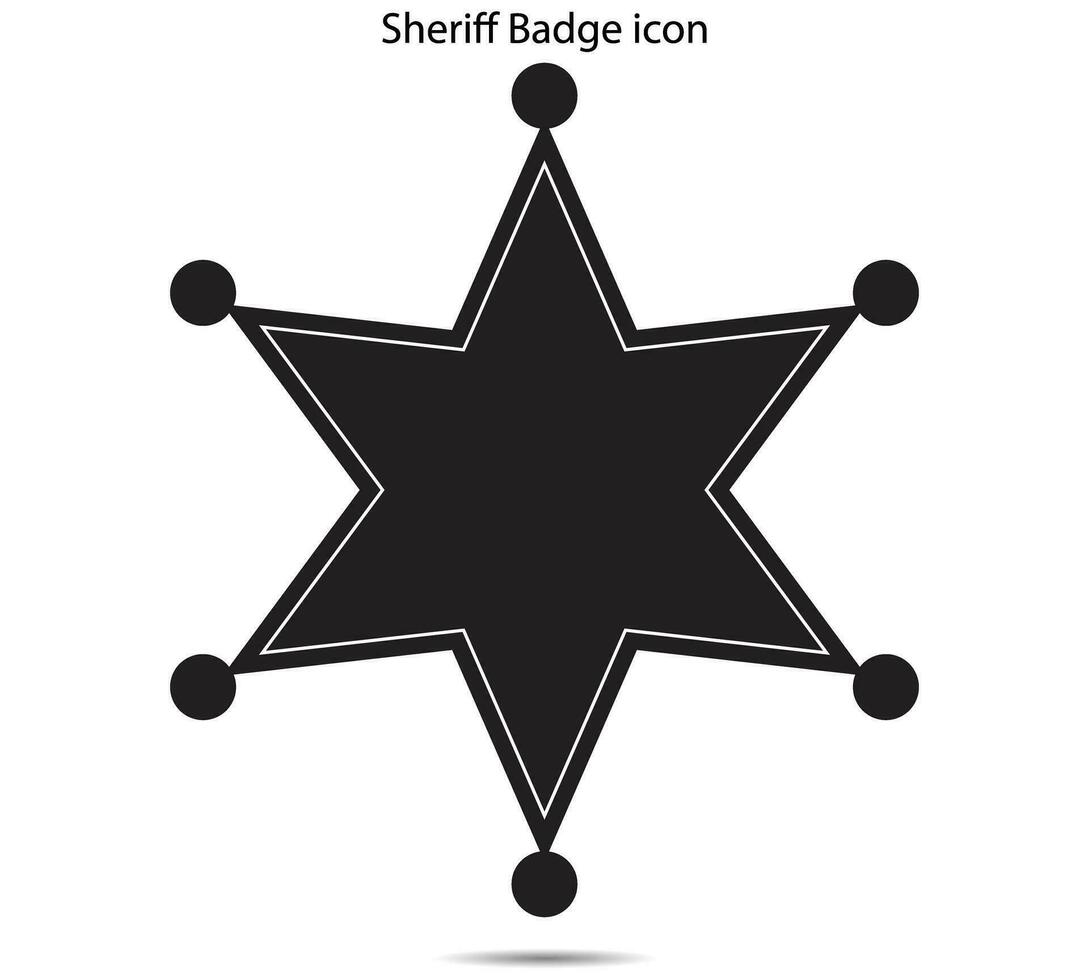 icono de placa de sheriff vector