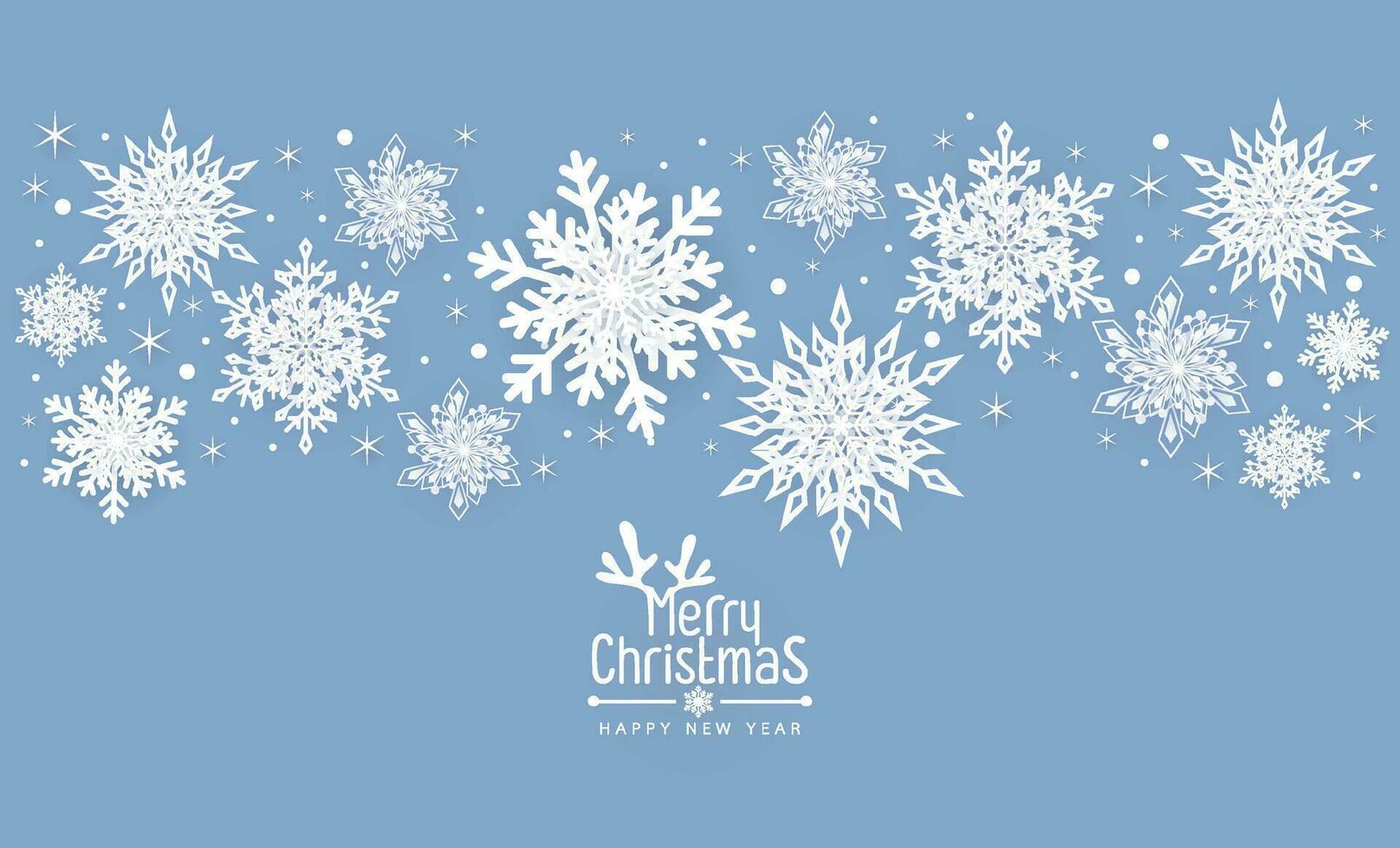 Merry Christmas background with snowflakes, banner, card. Vector illustration