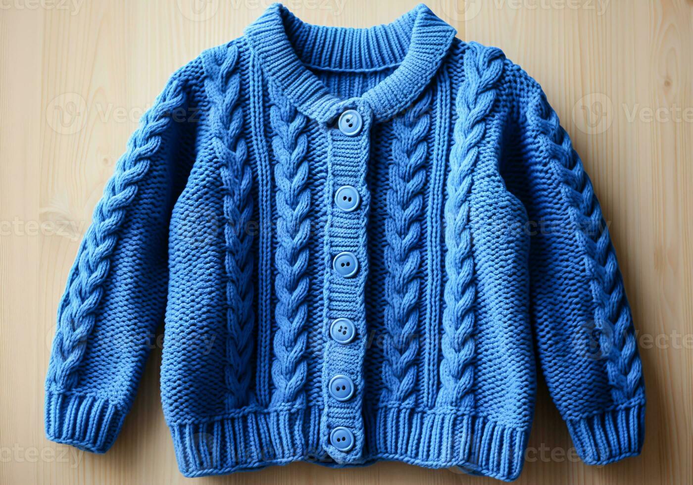 Baby wool coat. Handmade. For cold winter days. AI generated photo